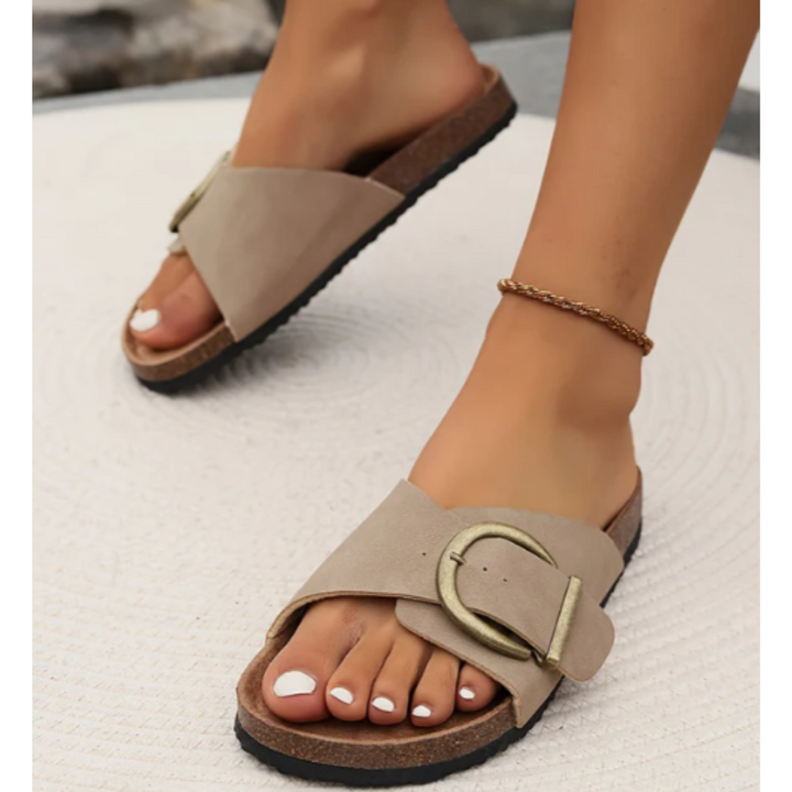 Levoire | Sandales en liège pour femmes avec boucle Gris
