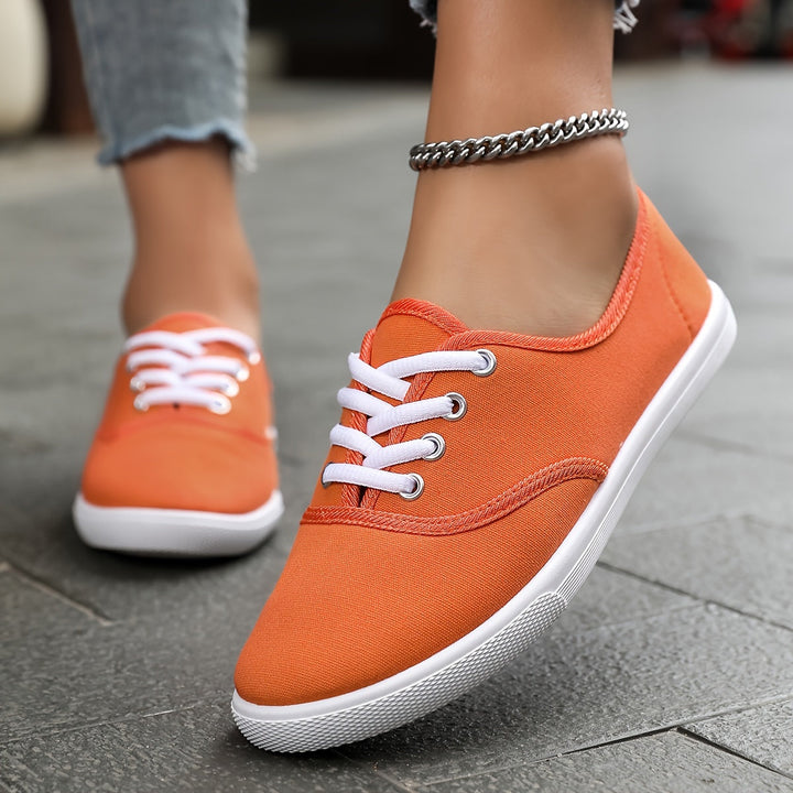 Levoire | Basses Chaussures En Toile Confortables Blanches Mandarines