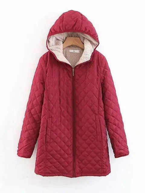 Levoire | Veste Matelassée Confortable Avec Capuche Bordeaux