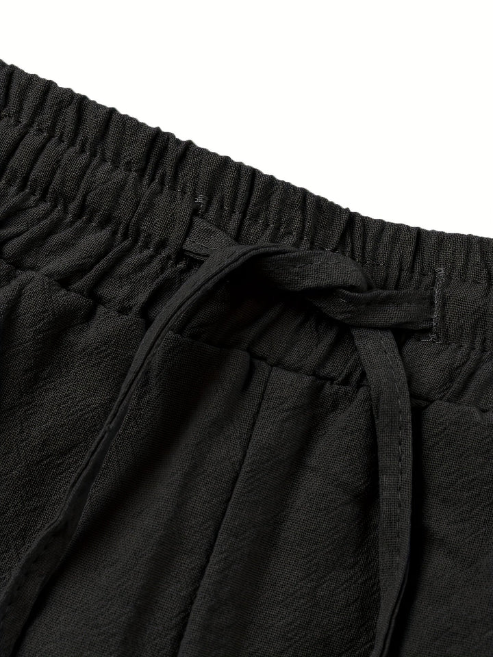 Levoire | Homme Coton Lin Mélange Bande De Publication Et Pantalon Harem