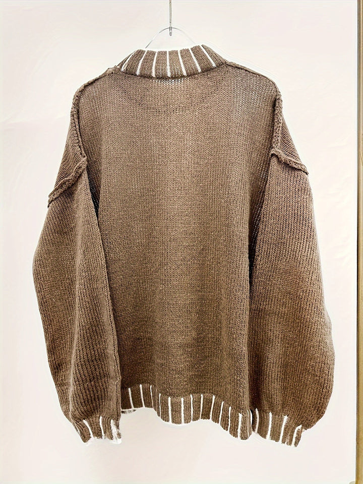Levoire | Pull À Col Rond Avec Motif Contrastant