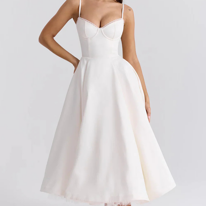 Levoire | Robe D'Été Élégante À Motifs De Roses Blanc