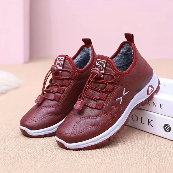 Levoire | Chaussures Orthopédiques Pour Femmes Avec Doublure En Peluche Rouge