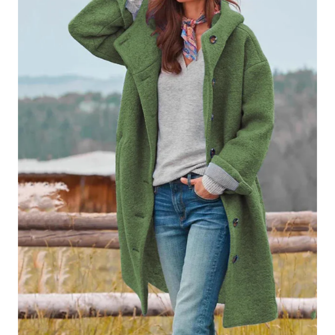Levoire | Chic Manteau Long Épais Pour Femmes Vert