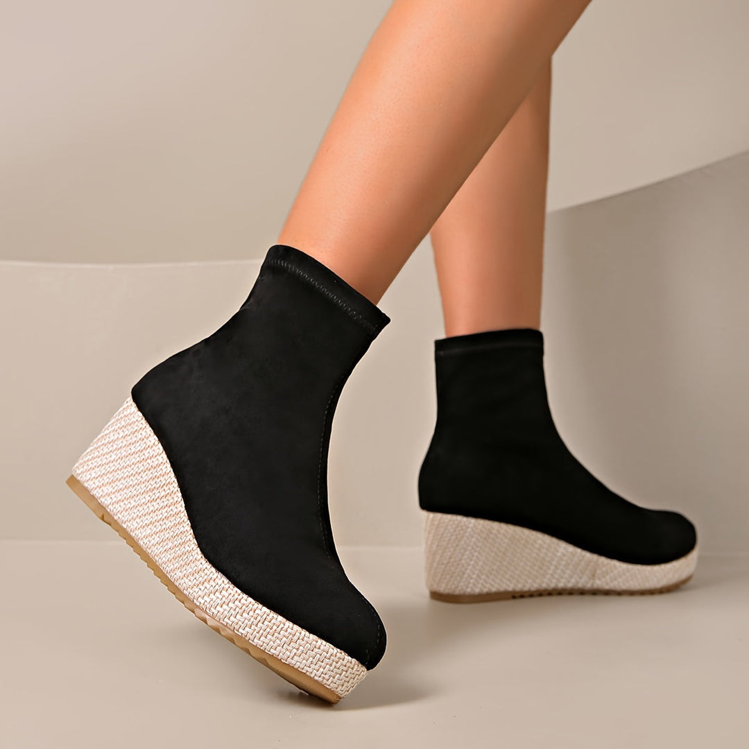 Levoire | Bottines À Talons Wedge Confortables Pour Femmes À Bout Rond