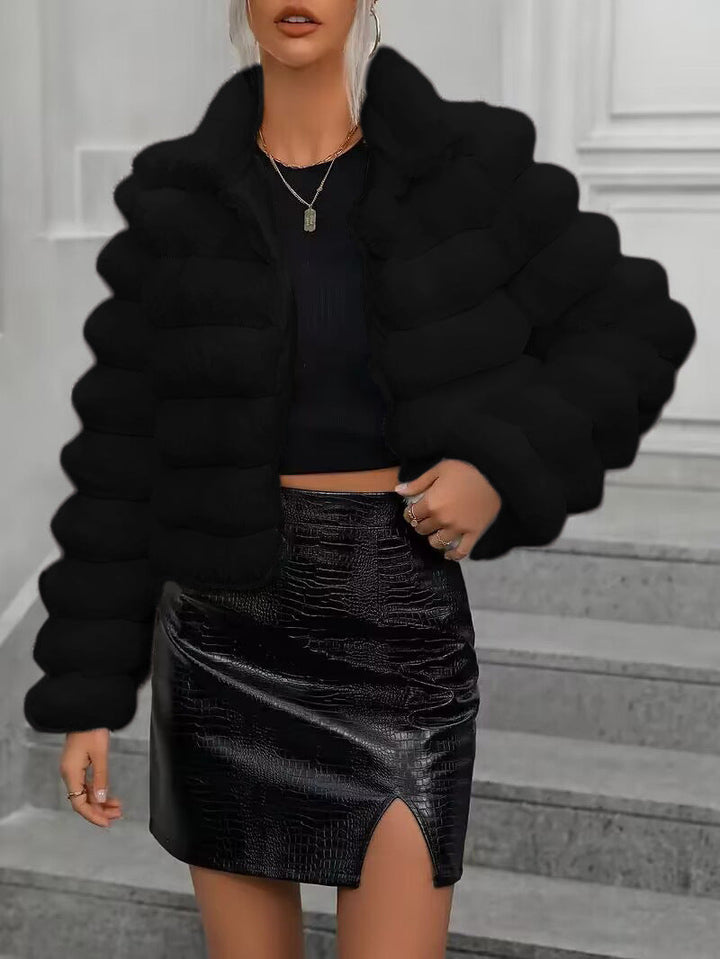 Levoire | Manteau Fourrure Synthétique Automne Noir