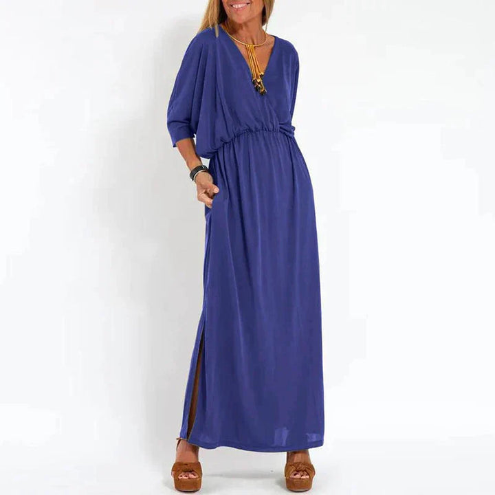 Levoire | Robe D'Été Col Rond Sans Manches Mode Décontractée Bleu