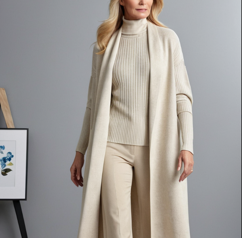 Levoire | Ensemble Tricot De 3 Pièces - Pull, Pantalon Ample, Cardigan