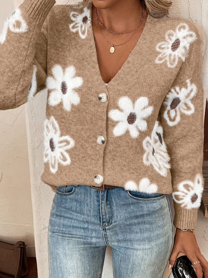 Levoire | Gilet Confortable Avec Motif Floral Kaki