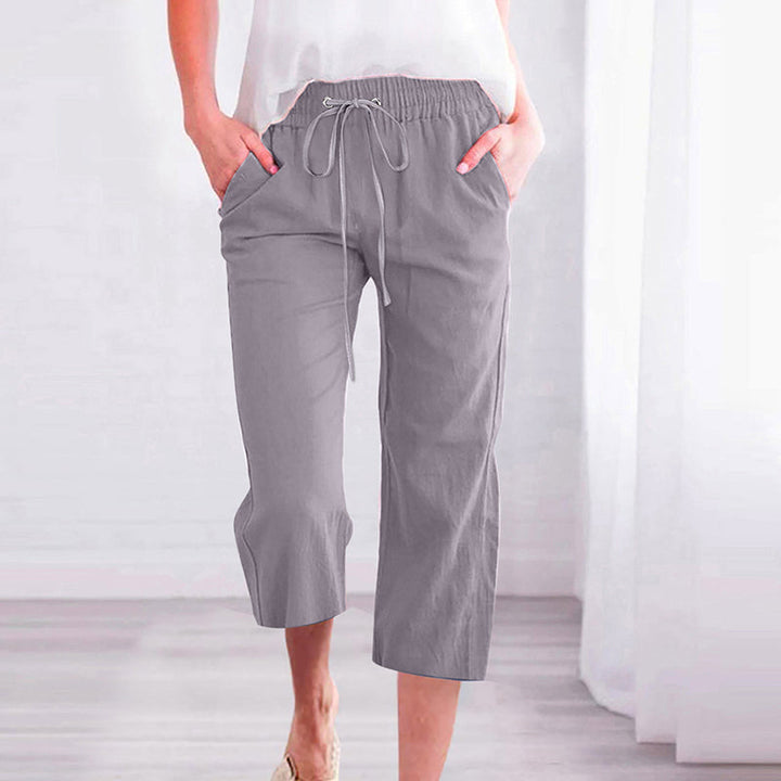 Levoire | Pantalon Uni Casual Léger Gris clair