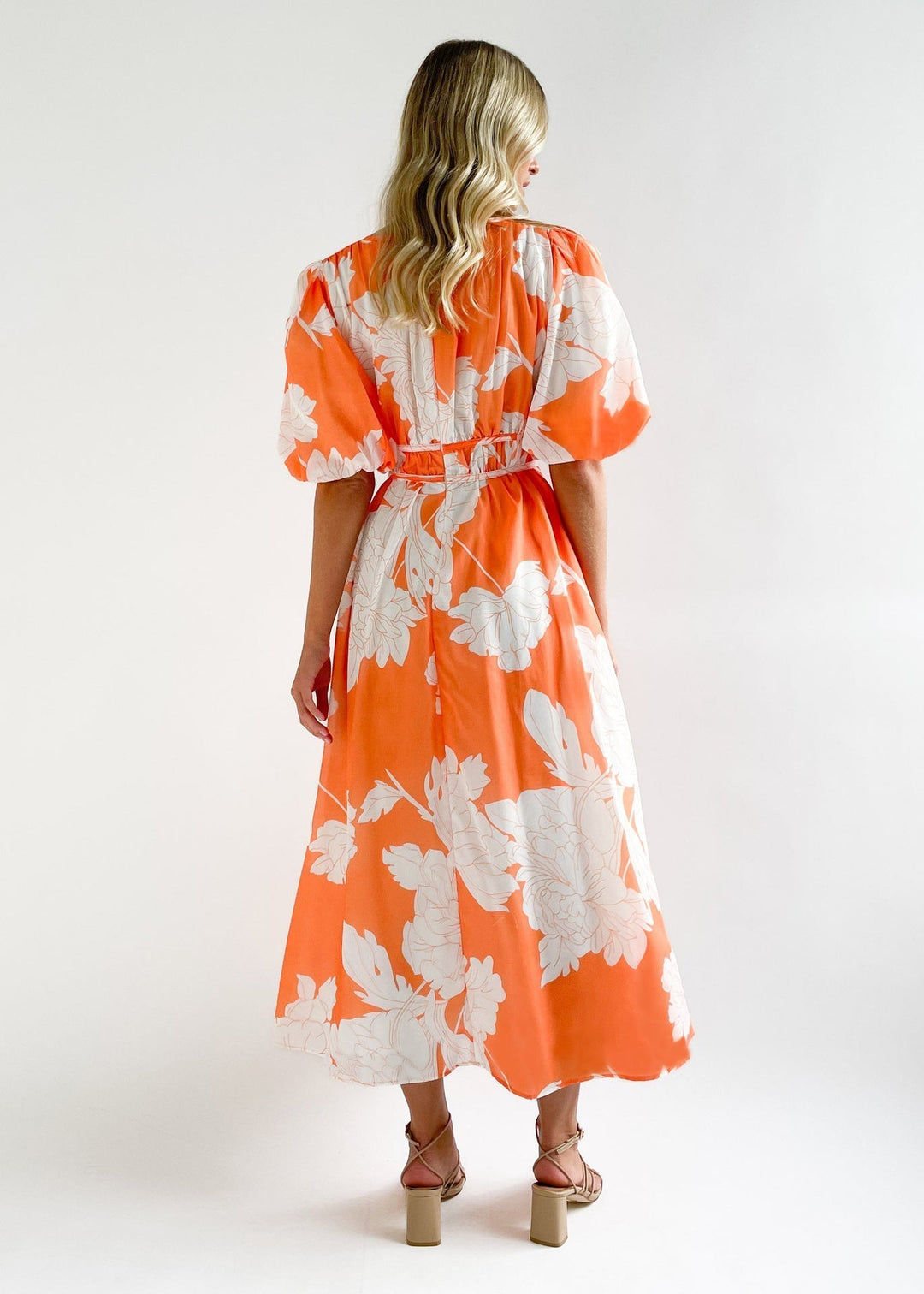 Levoire | Robe Longue Avec Décolleté En V Et Manches Bouffantes