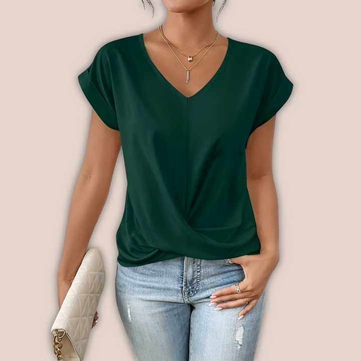 Levoire | T-Shirt D'Été Confortable À Encolure En V Vert