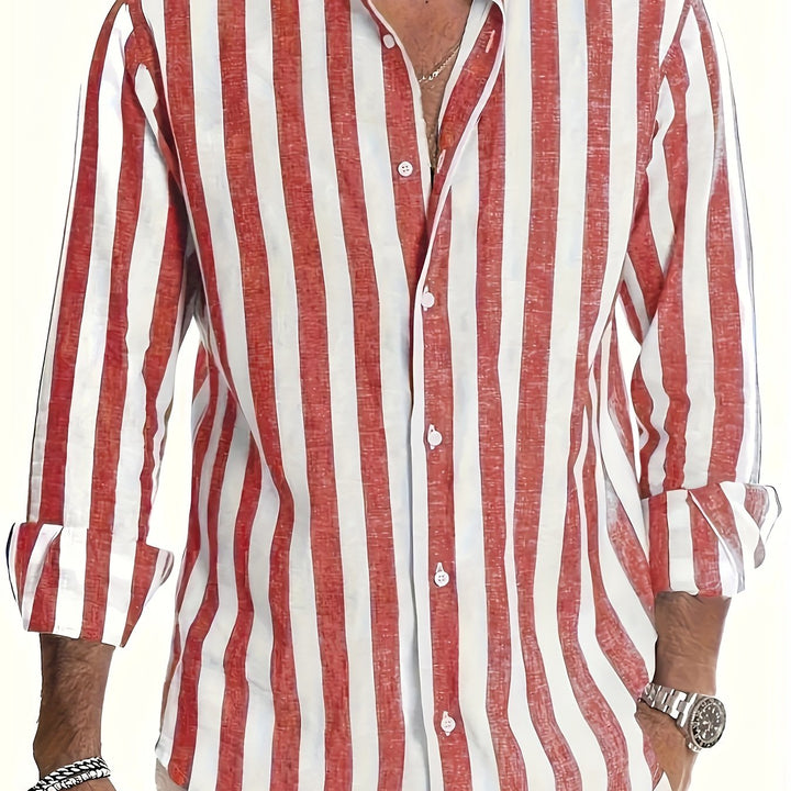 Levoire | Chemise En Coton Lin Rayée Pour Hommes