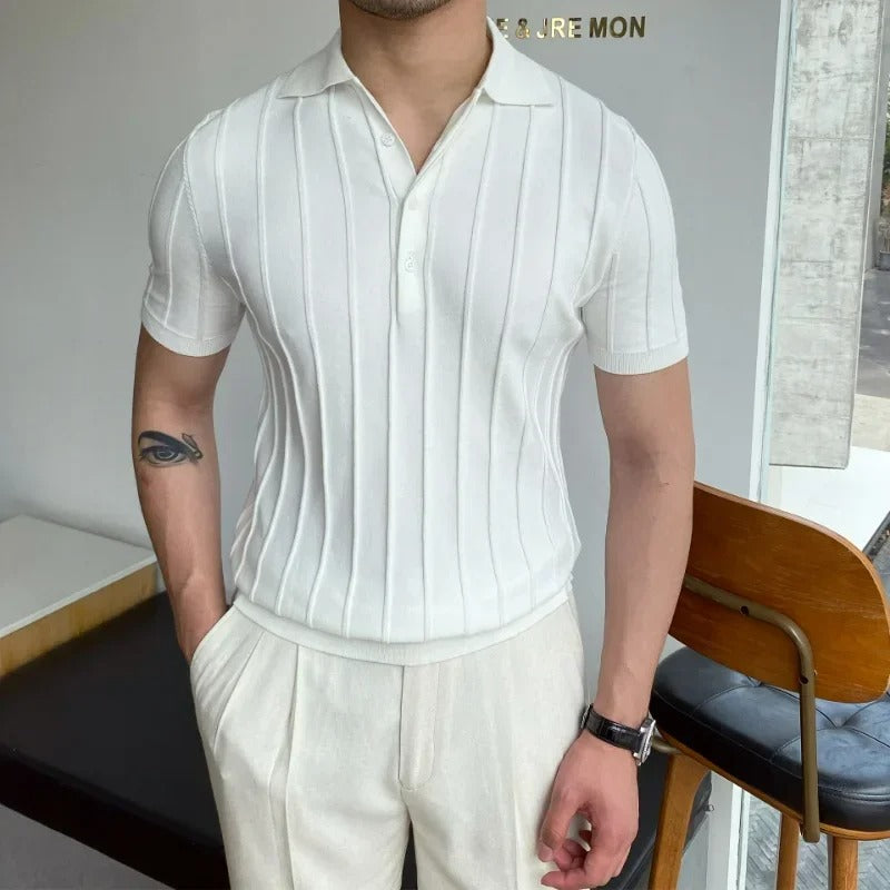 Levoire | Polo à manches courtes avec Tissu respirant et Style minimaliste pour le Printemps Blanc