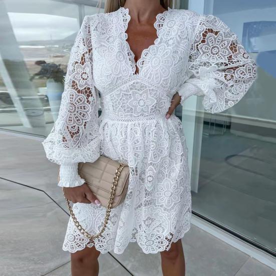 Levoire | Robe Élégante En Dentelle Blanc