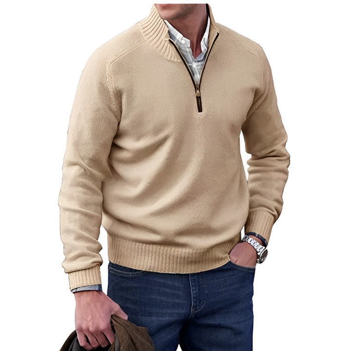 Levoire | Pull Homme Avec Col Zippé Braun