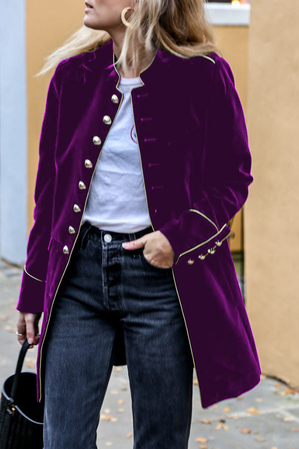 Levoire | Veste En Velours Réversible Avec Look Militaire Pour Femmes Lilas