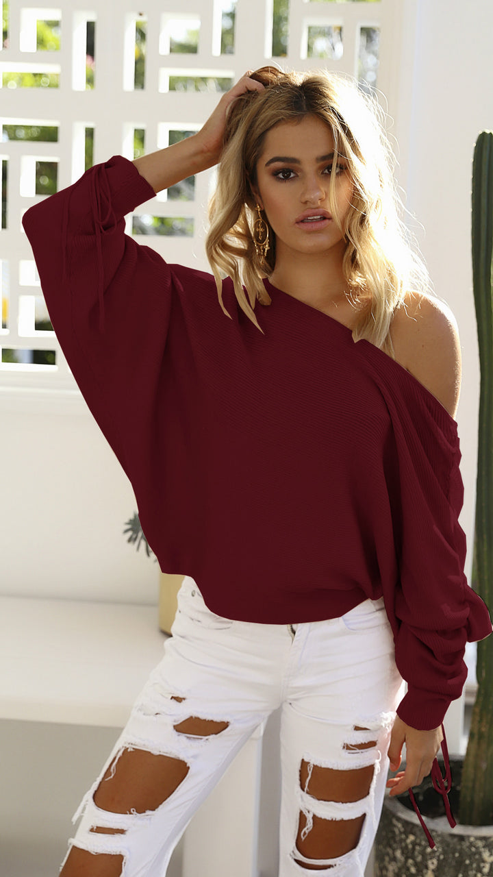 Pull oversized femme à coupe asymétrique Levoire