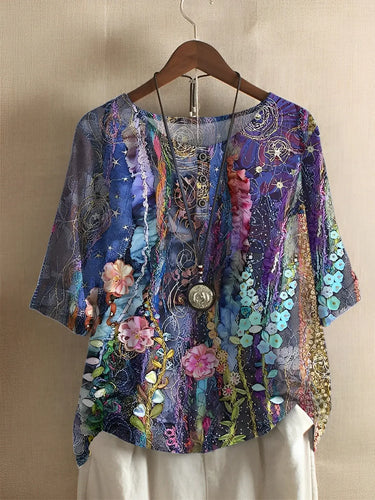 Levoire | Chemise a Line Floral Fiber Art