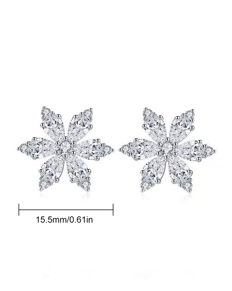 Levoire | Boucles D'Oreilles Zircon Fleur De Flocon De Neige