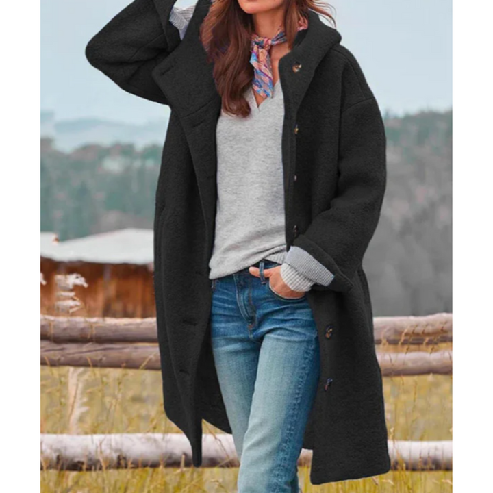 Levoire | Chic Manteau Long Épais Pour Femmes Noir