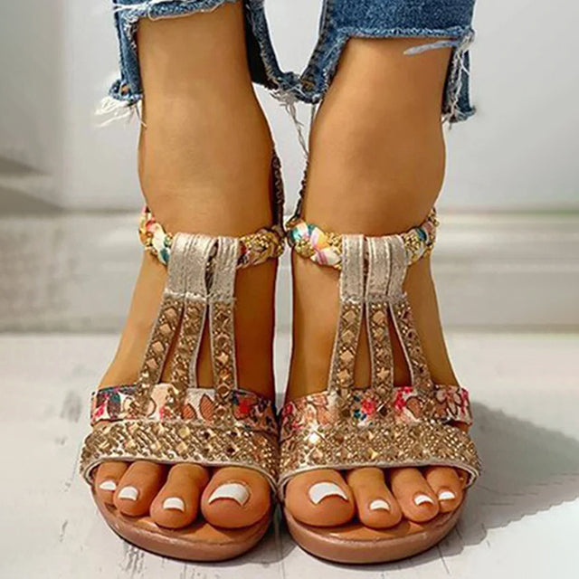 Levoire | Sandales Décorées À Talon Wedge