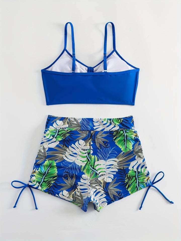 Levoire | Bikini Taille Haute Avec Imprimé Tropical De Feuillage