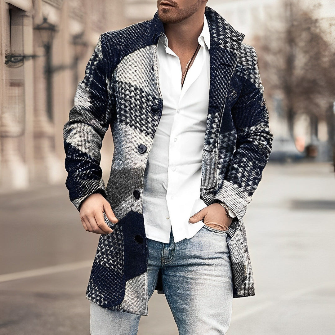 Levoire | Manteau À Boutonnière Simple Pour Hommes Bleu foncé