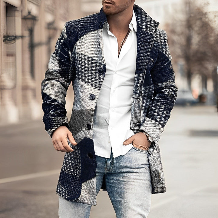 Levoire | Manteau À Boutonnière Simple Pour Hommes Bleu foncé
