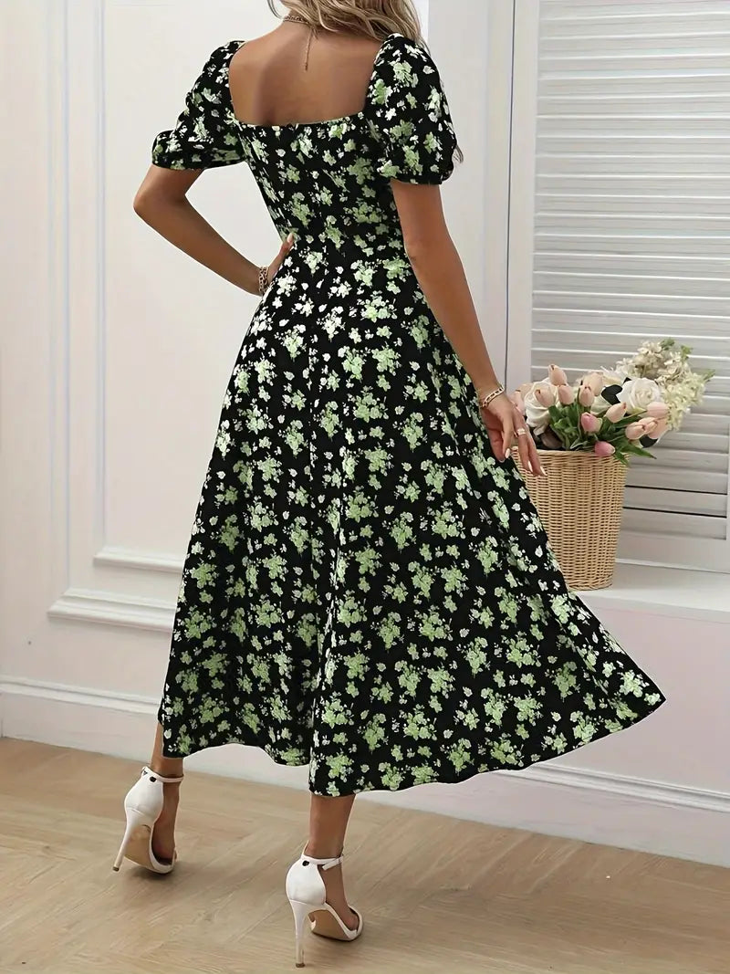 Levoire | Robe En A-Ligne Avec Imprimé Floral Et Manches Bouffantes Pour Le Printemps Et L'Été