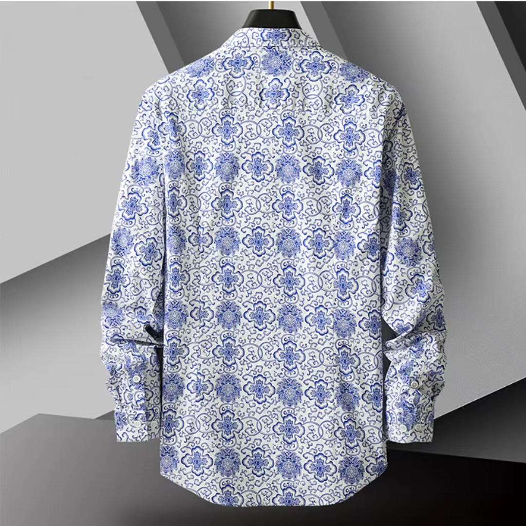 Levoire | Chemise Élégante Pour Hommes Avec Motifs Méditerranéens