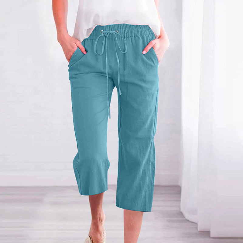 Levoire | Pantalon Décontracté Uni Bleu Ciel