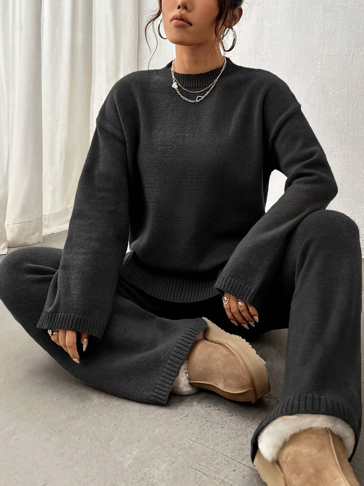 Levoire | Canapé complet luxe en tissu tricoté Noir