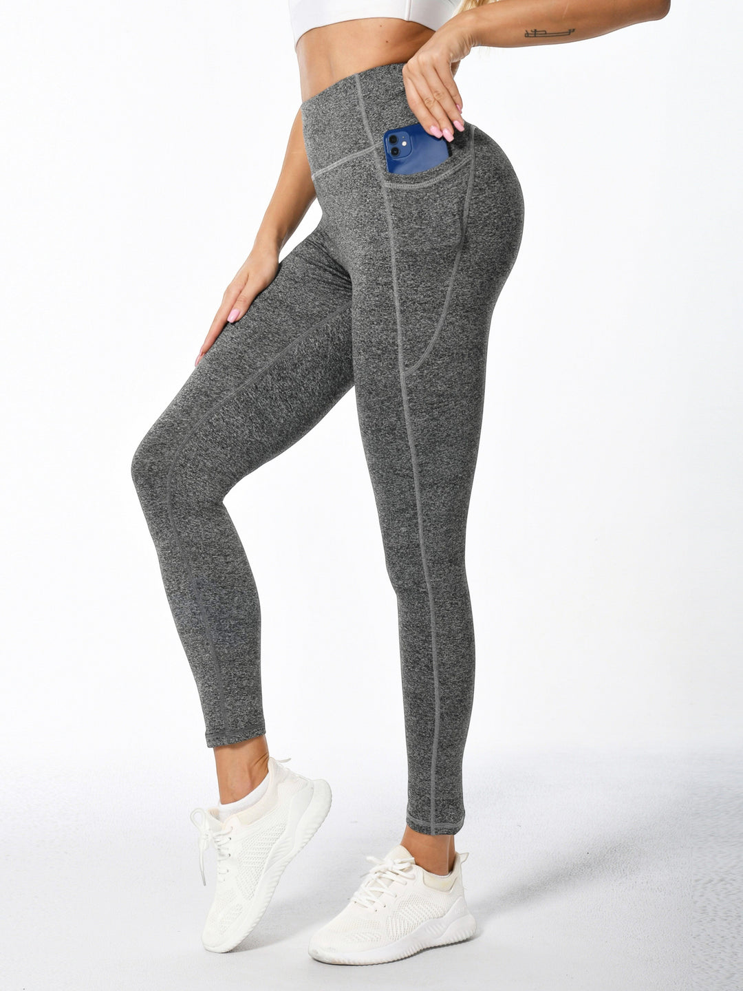 Levoire | Leggings De Sport Extensibles Pour Femmes Avec Rehaussement À L'Arrière Et Poches gris