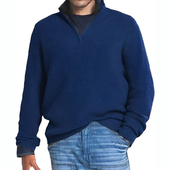 Levoire | Pull Homme Avec Col Zippé En Plusieurs Couleurs Bleu foncé