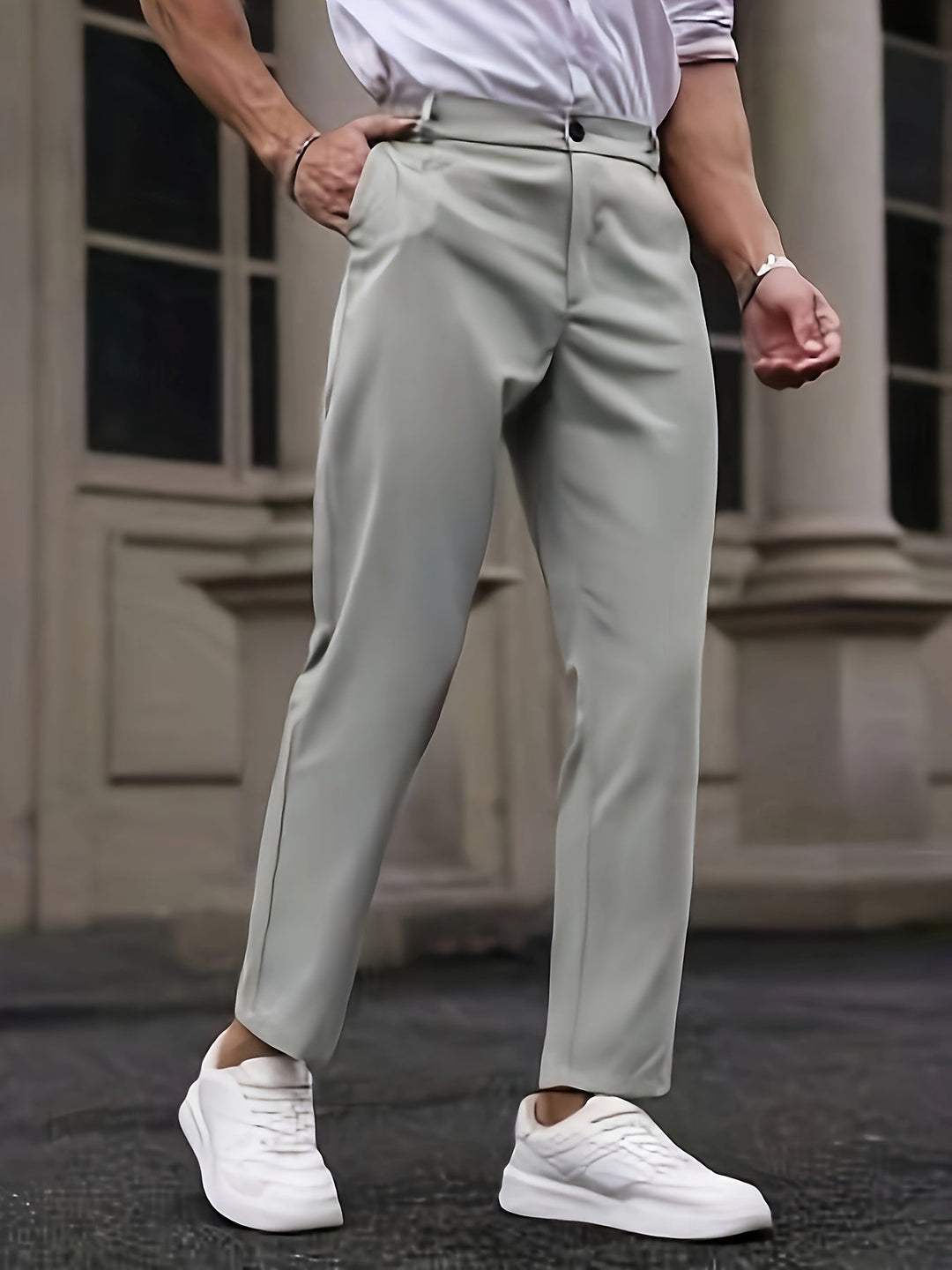 Levoire | Pantalons Pour Hommes En Polyester Uni Avec Fermeture Éclair Couleur mixte