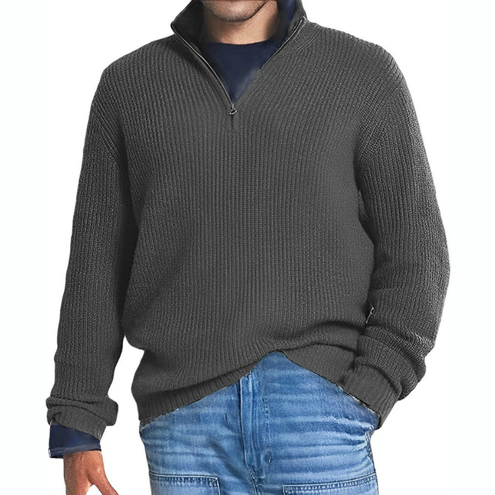 Levoire | Pull Homme Avec Col Zippé En Plusieurs Couleurs Gris
