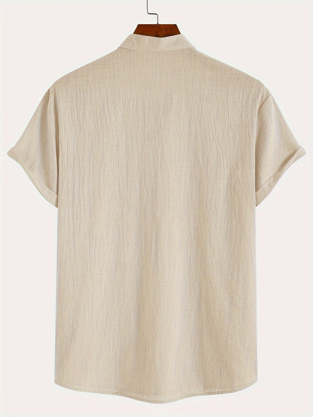 Levoire | T-Shirt Henley À Manches Courtes Unies Avec Col En V Profond