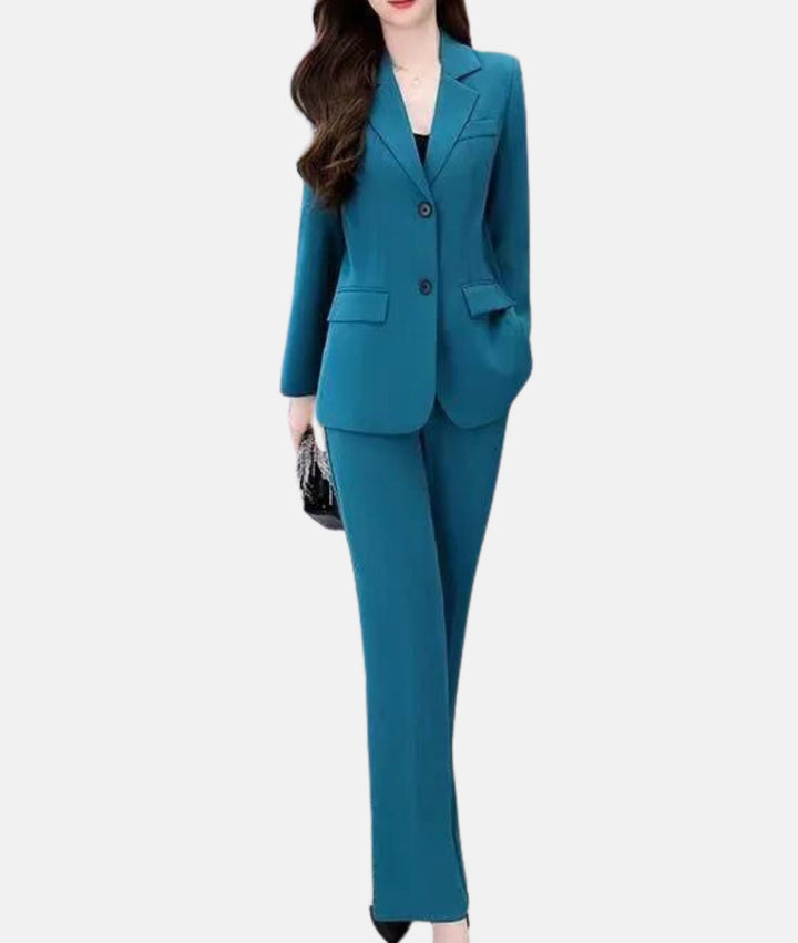 Levoire | Combinaison Élégante Avec Blazer Cintré Bleu