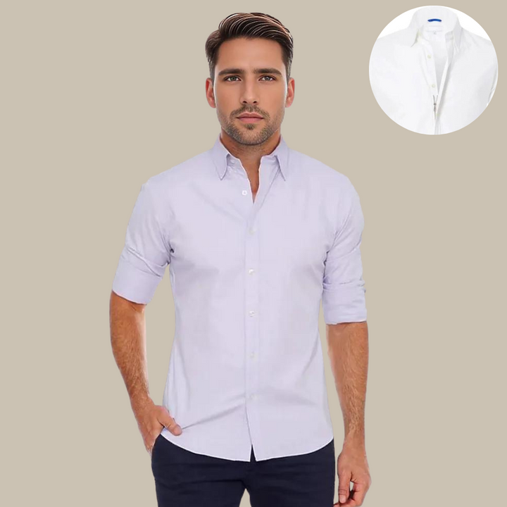 Levoire | Chemise Sans Plis Avec Fermeture Éclair tâche blanche