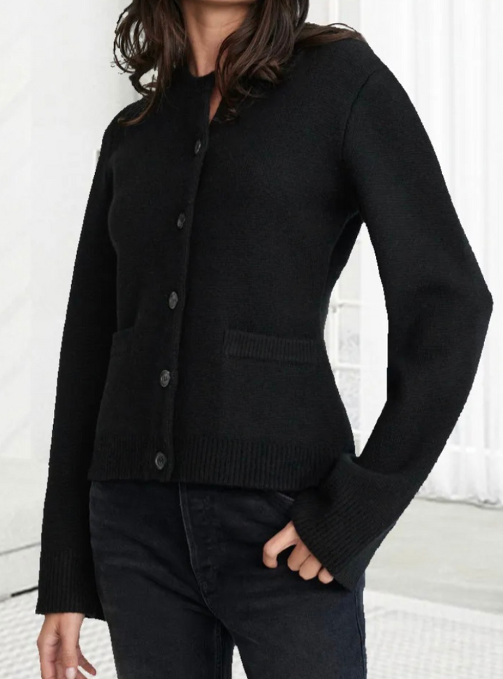 Levoire | Cardigan Femme Doux Avec Boutons Noir