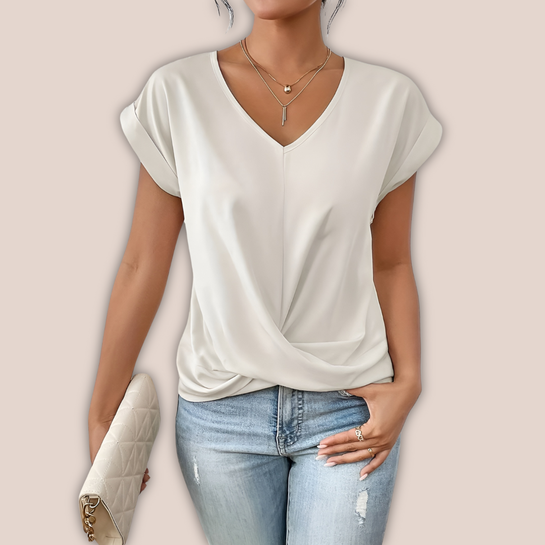 Levoire | Chemise D'Été Décontractée Avec Décolleté En V Blanc