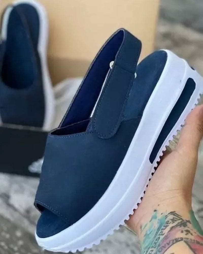 Levoire | Sandales Compensées Confortables Bleu foncé