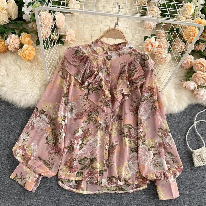 Levoire | Chemisier en chiffon avec des manches bouffantes
