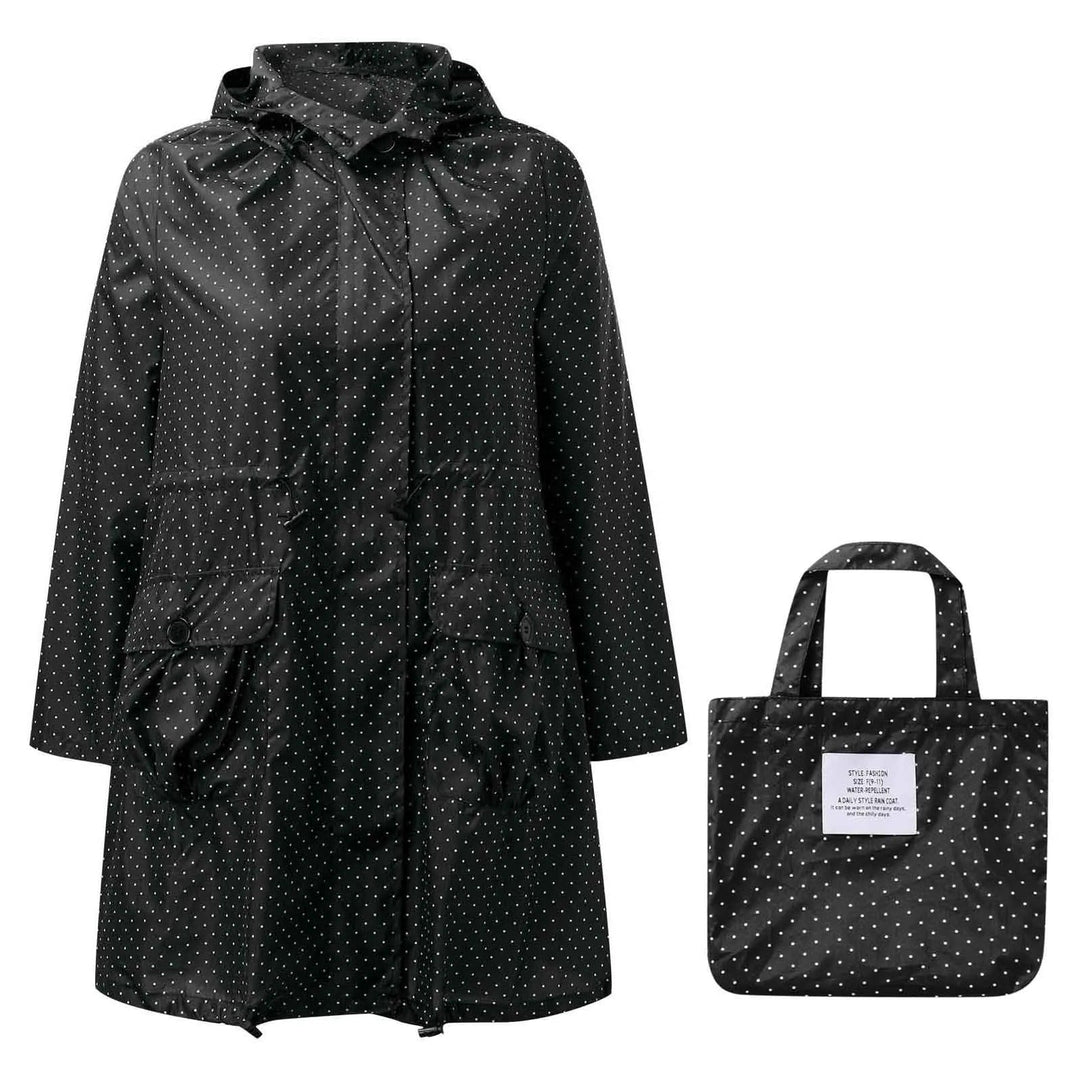 Levoire | Veste De Pluie À Motifs À Pois Noir Une taille