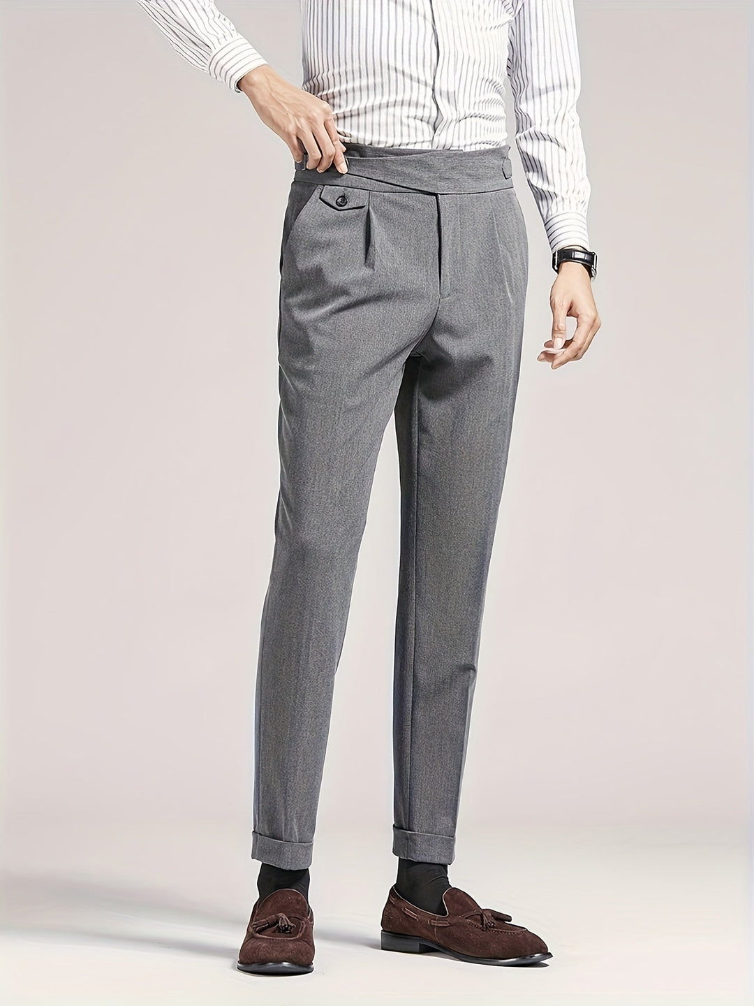 Levoire | Pantalon D'Affaires Regular Fit Unicolore gris