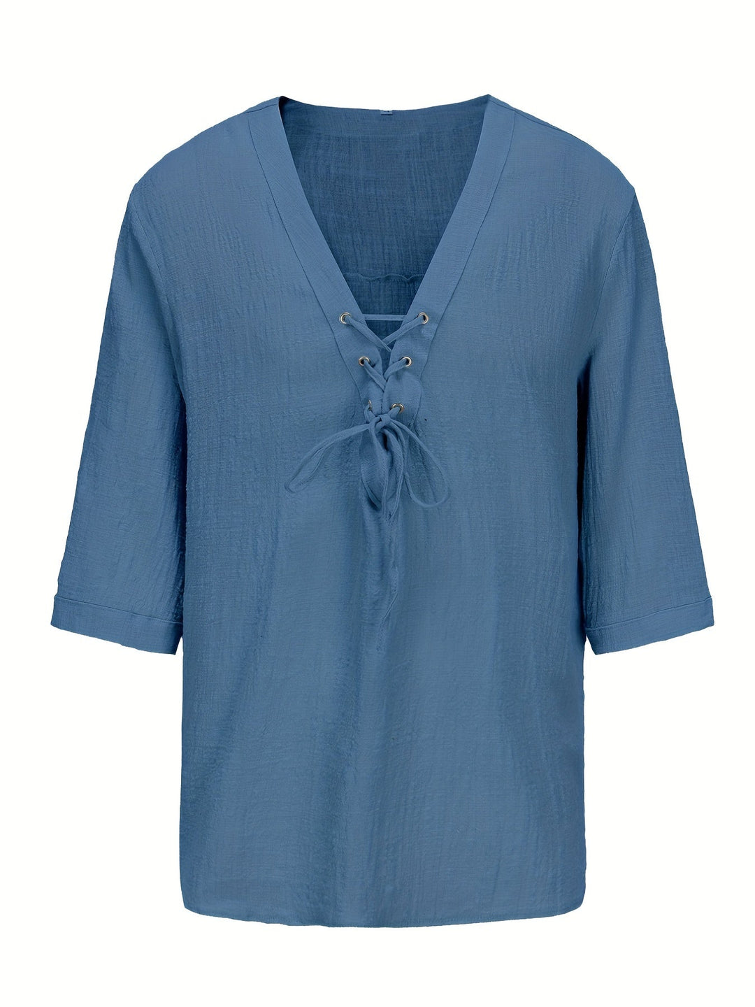 Levoire | T-Shirt V En Coton Respirant Pour Hommes Bleu ciel profond