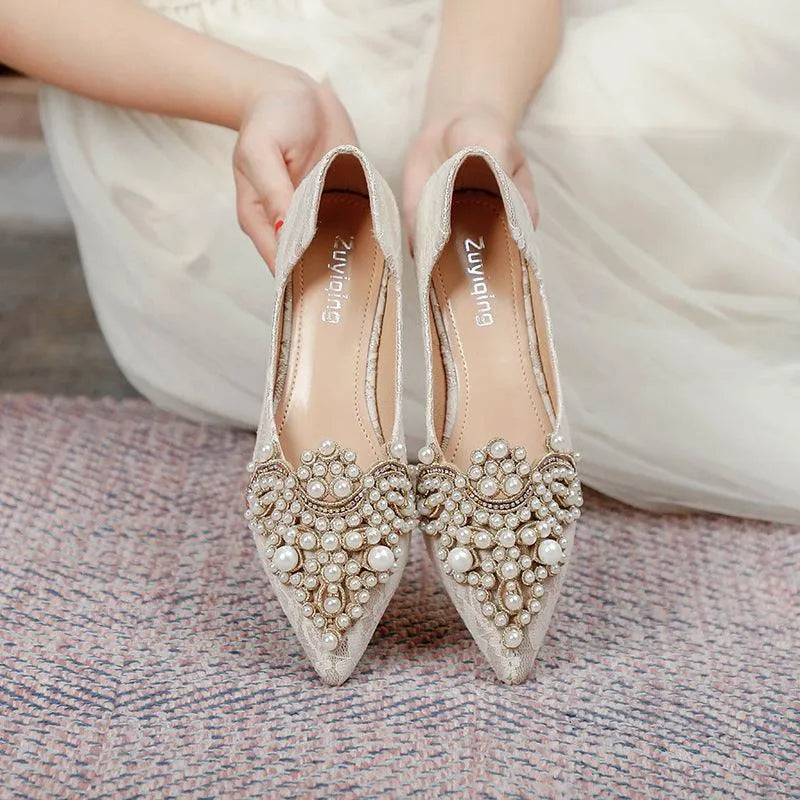 Levoire | Élégante ballerine avec des perles