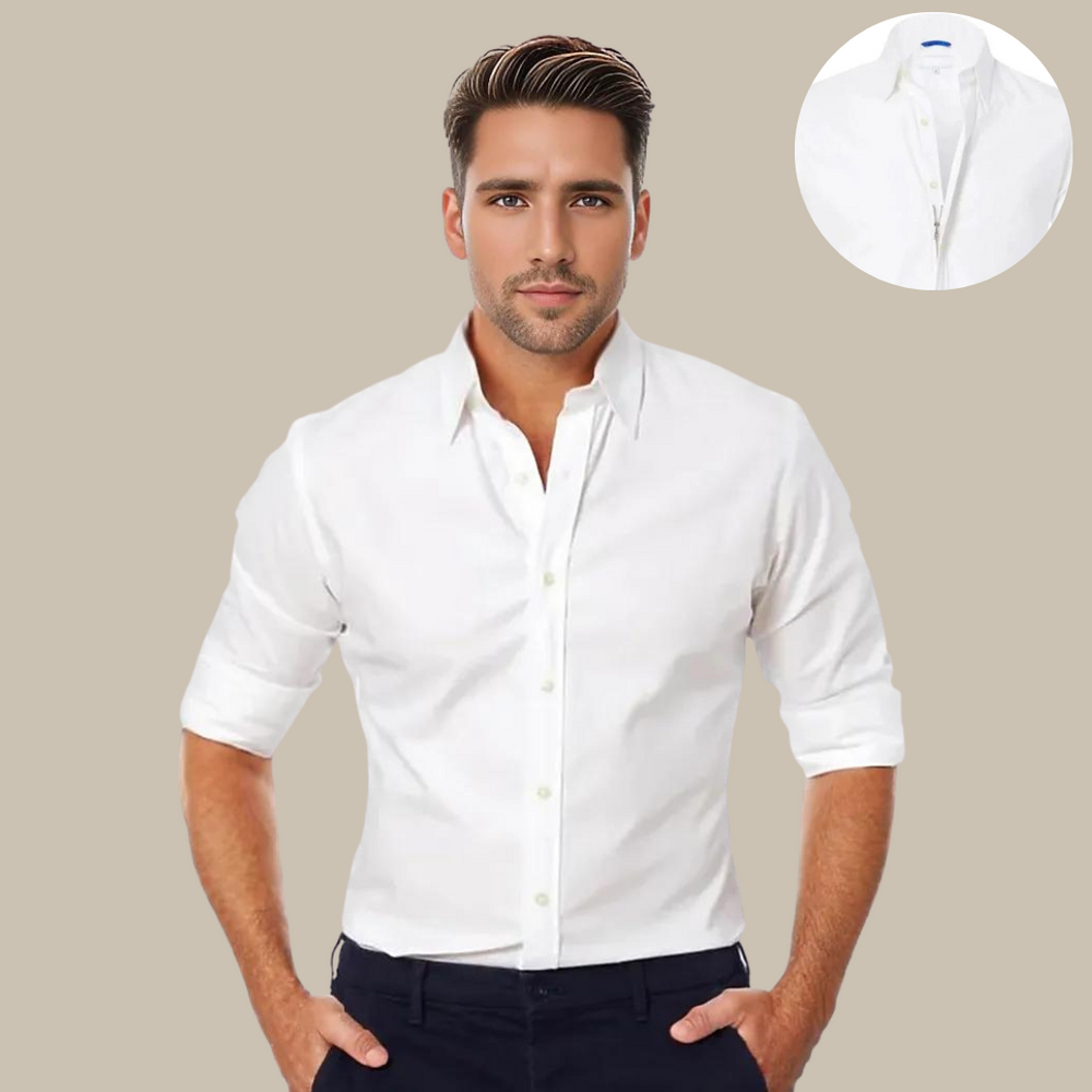Levoire | Chemise Sans Plis Avec Fermeture Éclair blanc