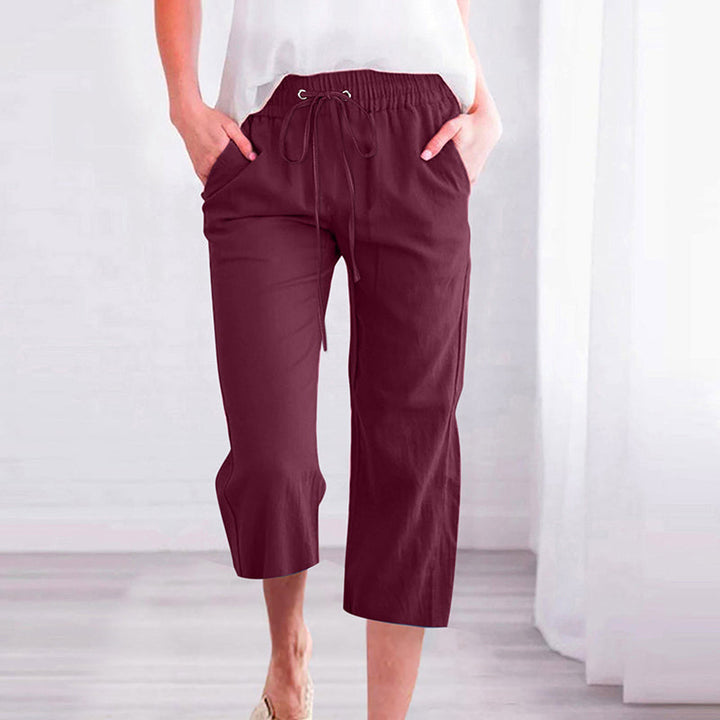 Levoire | Pantalon Uni Casual Léger Vin Rouge